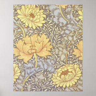 William Morris Chrysanthemum Mum Flowers Poster