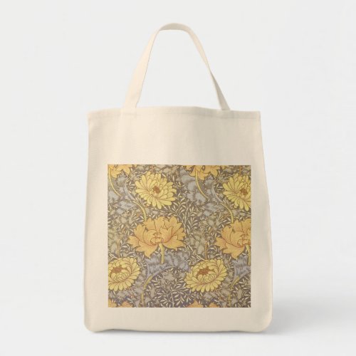 William Morris Chrysanthemum Mum Flowers Tote Bag