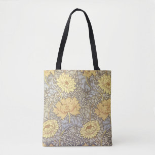 William Morris Chrysanthemum Mum Flowers Tote Bag