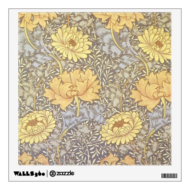 William Morris Chrysanthemum Mum Flowers Wall Decal (Front)