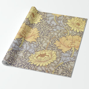 William Morris Chrysanthemum Mum Flowers Wrapping Paper