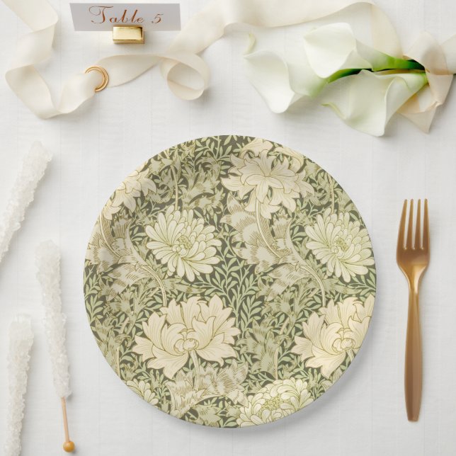 William Morris Chrysanthemum paper plates  (Wedding)
