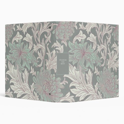 William Morris Chrysanthemum Pattern 3 Ring Binder