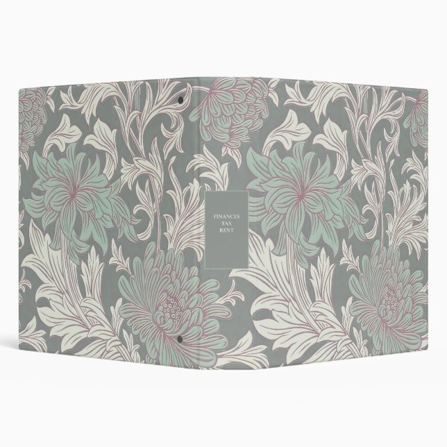 William Morris Chrysanthemum Pattern 3 Ring Binder (Background)
