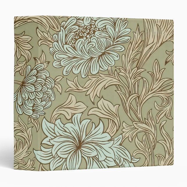 William Morris Chrysanthemum Pattern 3 Ring Binder (Front/Spine)