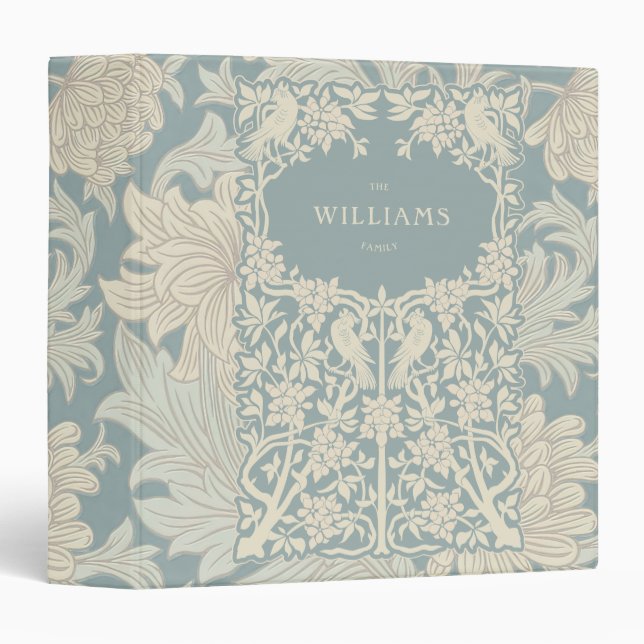 William Morris Chrysanthemum Pattern 3 Ring Binder (Front/Spine)