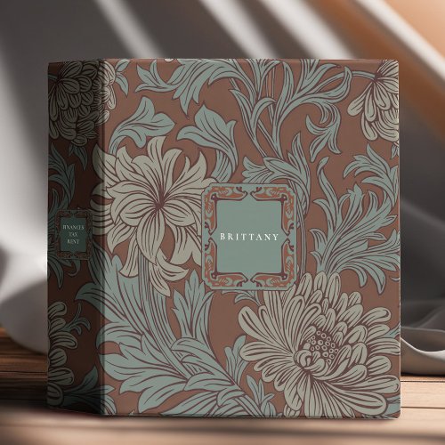 William Morris Chrysanthemum Pattern 3 Ring Binder