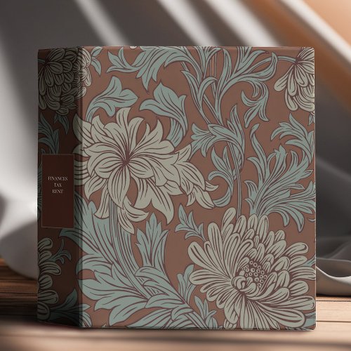 William Morris Chrysanthemum Pattern 3 Ring Binder