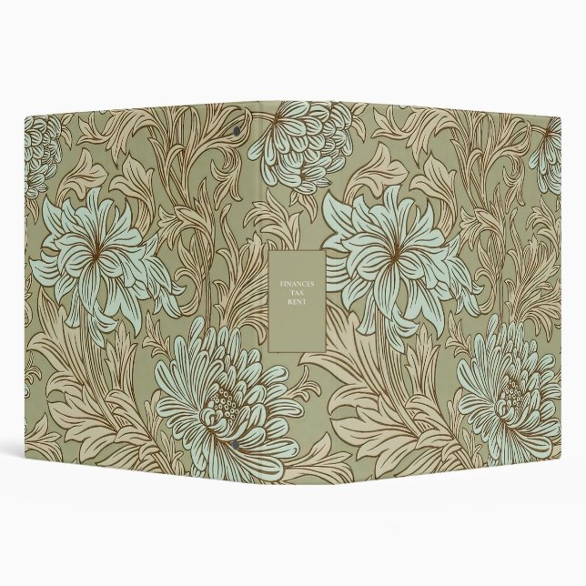 William Morris Chrysanthemum Pattern 3 Ring Binder (Background)