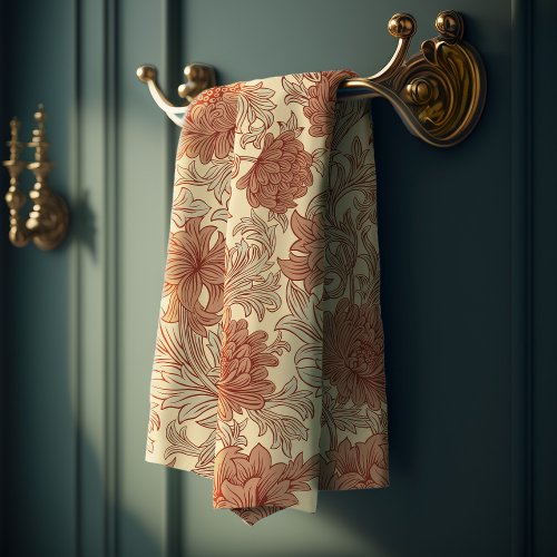 William Morris Chrysanthemum Pattern Bath Towel Se