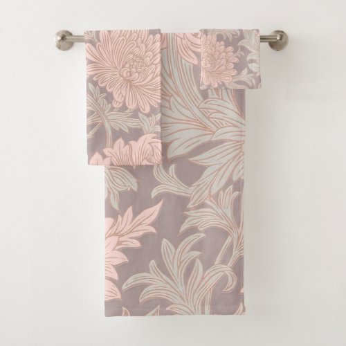 William Morris Chrysanthemum Pattern Bath Towel Se