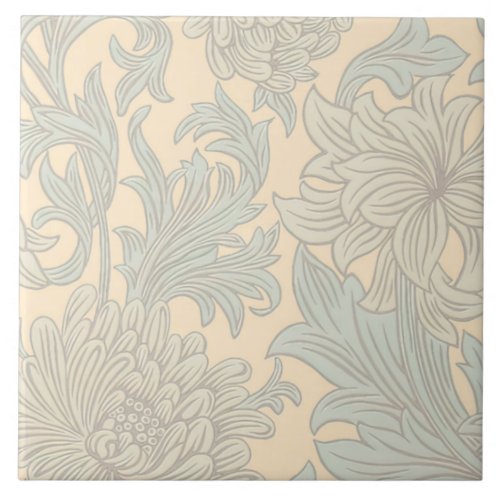 William Morris Chrysanthemum Pattern Ceramic Tile