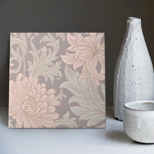 William Morris Chrysanthemum Pattern Ceramic Tile