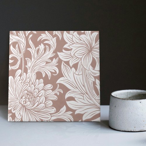 William Morris Chrysanthemum Pattern Ceramic Tile