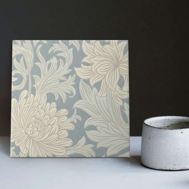 William Morris Chrysanthemum Pattern Ceramic Tile (Creator Uploaded)
