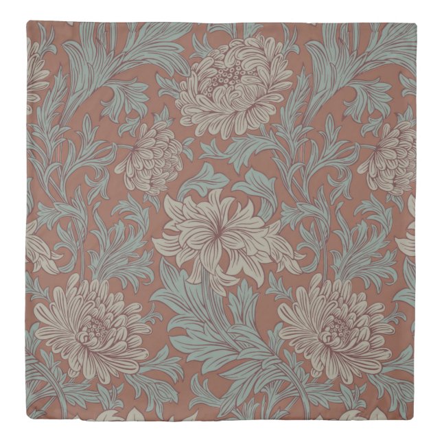 William Morris Chrysanthemum Pattern Duvet Cover (Front)