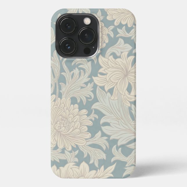William Morris Chrysanthemum Pattern iPhone Case (Back)