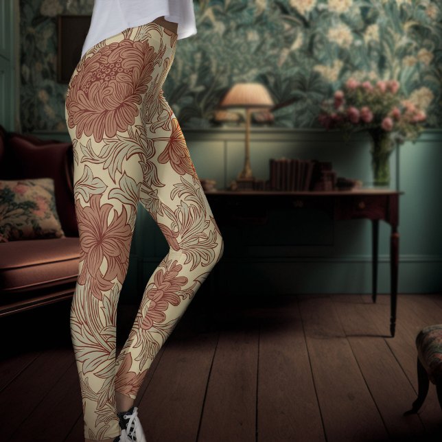 William Morris Chrysanthemum Pattern Leggings (Creator Uploaded)