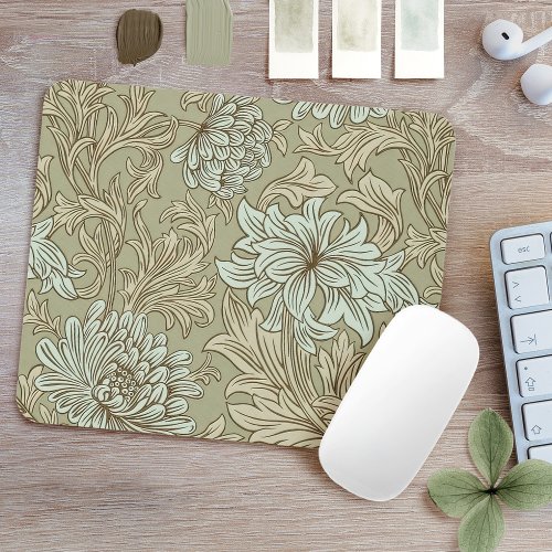 William Morris Chrysanthemum Pattern Mouse Pad