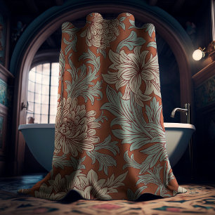 William Morris Chrysanthemum Pattern Shower Curtai Curtain