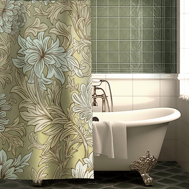 William Morris Chrysanthemum Pattern Shower Curtai Curtain (Creator Uploaded)