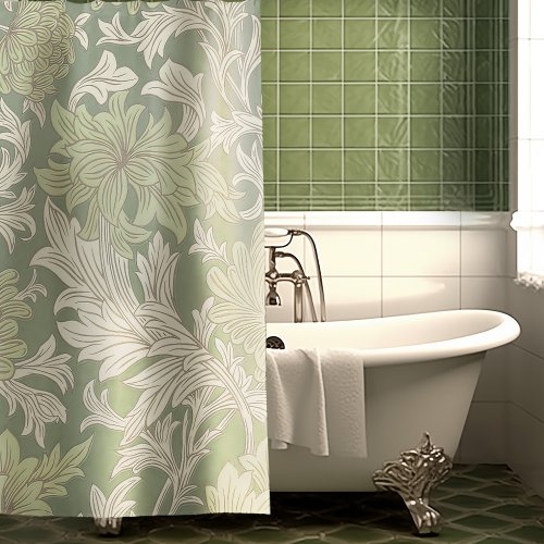 William Morris Chrysanthemum Pattern Shower Curtai Shower Curtain