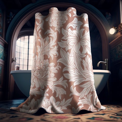 William Morris Chrysanthemum Pattern Shower Curtai Shower Curtain