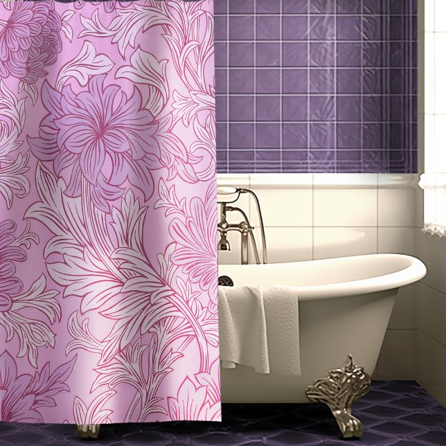 William Morris Chrysanthemum Pattern Shower Curtai Shower Curtain (Creator Uploaded)
