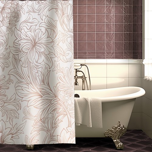 William Morris Chrysanthemum Pattern Shower Curtai Shower Curtain