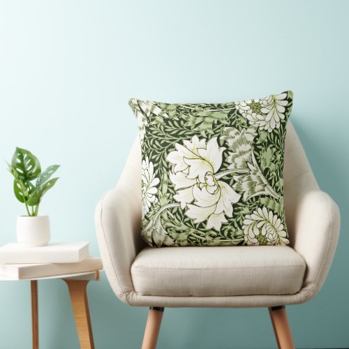 William Morris _ Chrysanthemum pattern Throw Pillow