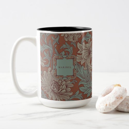 William Morris Chrysanthemum Pattern Two_Tone Coff Two_Tone Coffee Mug