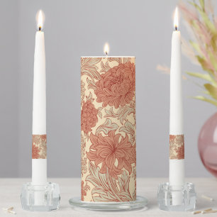 William Morris Chrysanthemum Pattern Unity Candle 