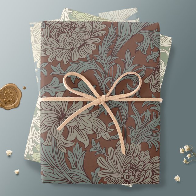 William Morris Chrysanthemum Pattern Wrapping Pape Wrapping Paper Sheets (Creator Uploaded)