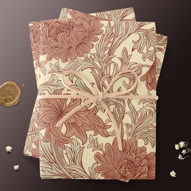 William Morris Chrysanthemum Pattern Wrapping Pape Wrapping Paper Sheets (Creator Uploaded)