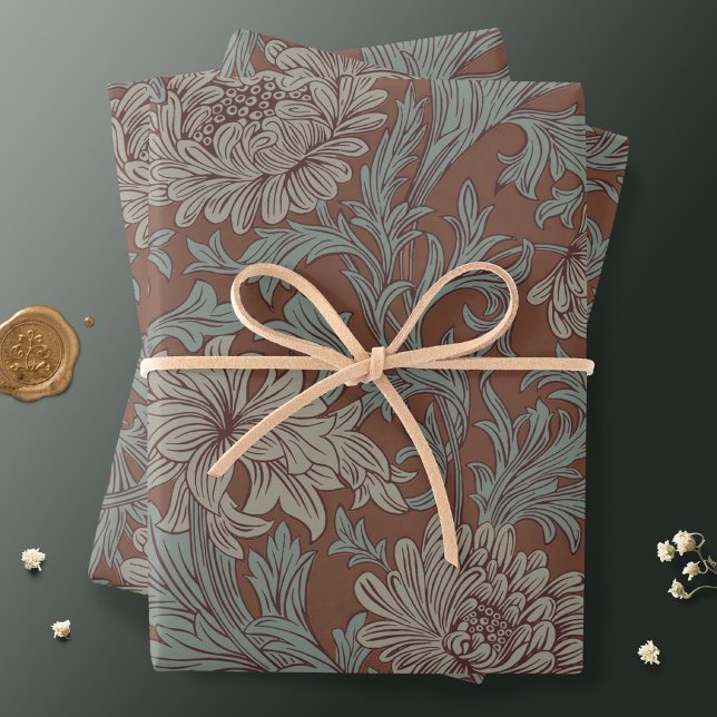 William Morris Chrysanthemum Pattern Wrapping Pape Wrapping Paper Sheets (Creator Uploaded)