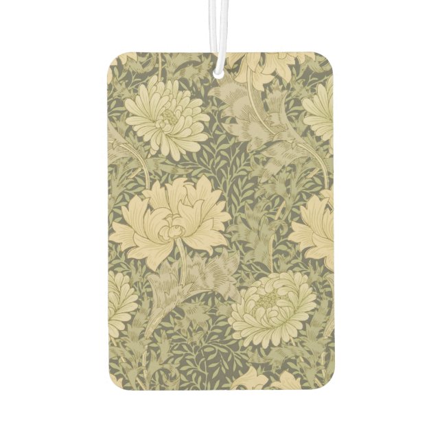 William Morris Chrysanthemum Sage Flower Air Freshener (Back)