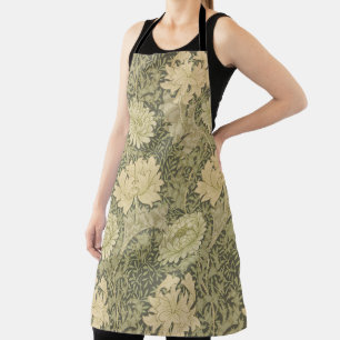 William Morris Chrysanthemum Sage Flower Apron
