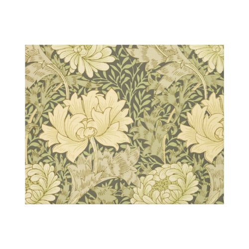 William Morris Chrysanthemum Sage Flower Canvas Print