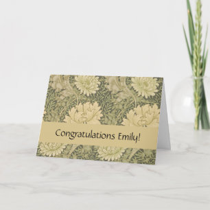 William Morris Chrysanthemum Sage Flower Card
