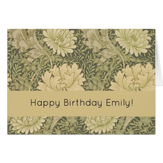 William Morris Chrysanthemum Sage Flower Cards (Front Horizontal)