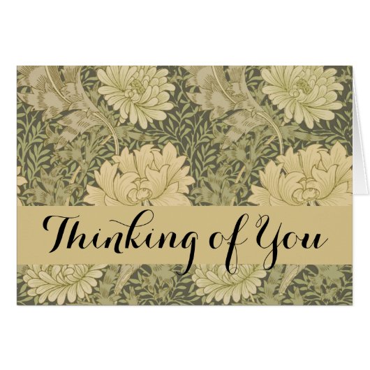 William Morris Chrysanthemum Sage Flower Cards (Front Horizontal)
