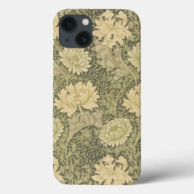 William Morris Chrysanthemum Sage Flower Case-Mate iPhone Case (Back)