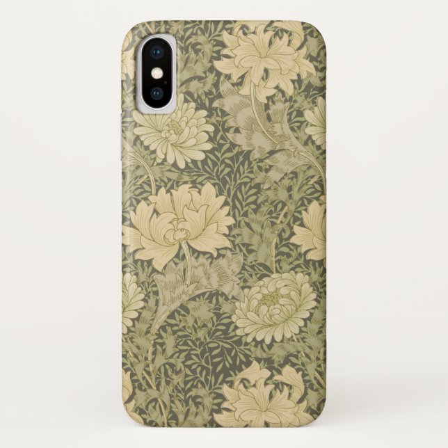 William Morris Chrysanthemum Sage Flower Case-Mate iPhone Case (Back)