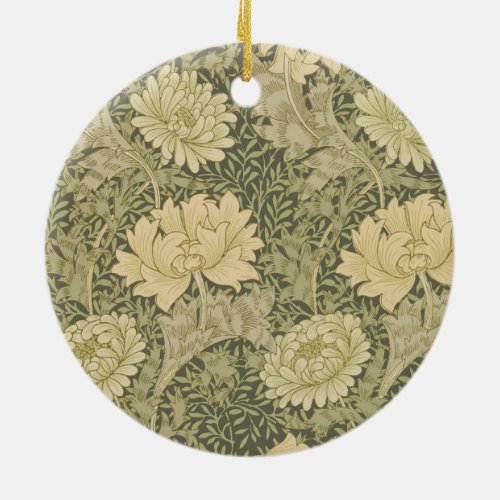 William Morris Chrysanthemum Sage Flower Ceramic Ornament