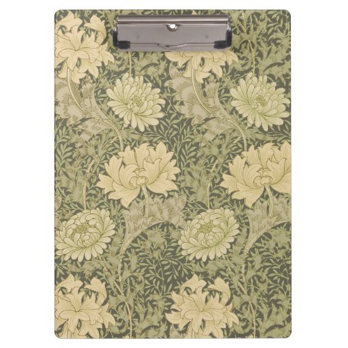 William Morris Chrysanthemum Sage Flower Clipboard