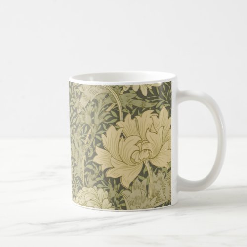 William Morris Chrysanthemum Sage Flower Coffee Mug