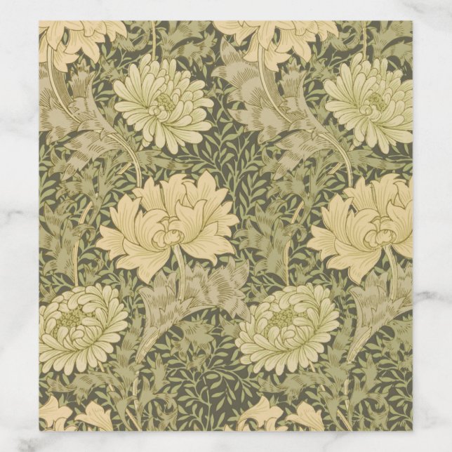 William Morris Chrysanthemum Sage Flower Envelope Liner (Design)