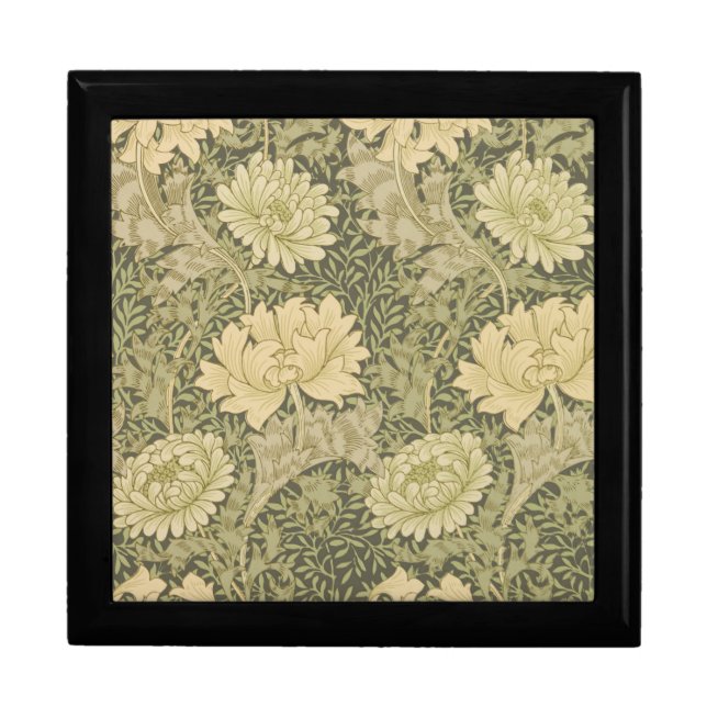 William Morris Chrysanthemum Sage Flower Gift Box (Front)