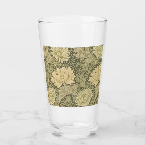 William Morris Chrysanthemum Sage Flower Glass