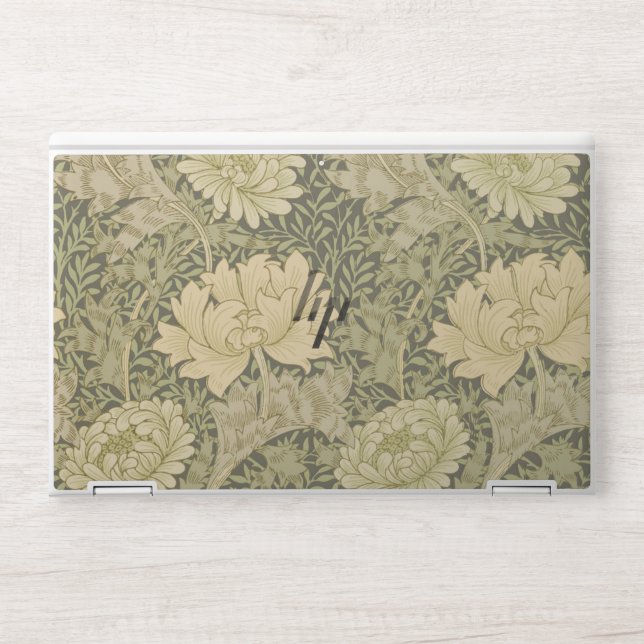 William Morris Chrysanthemum Sage Flower HP Laptop Skin (Front)